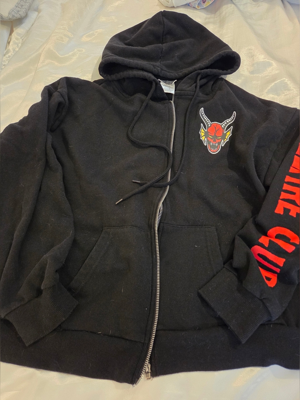 Stranger Things Hellfire Club Hoodie M Netflix Horror Halloween Zip Up